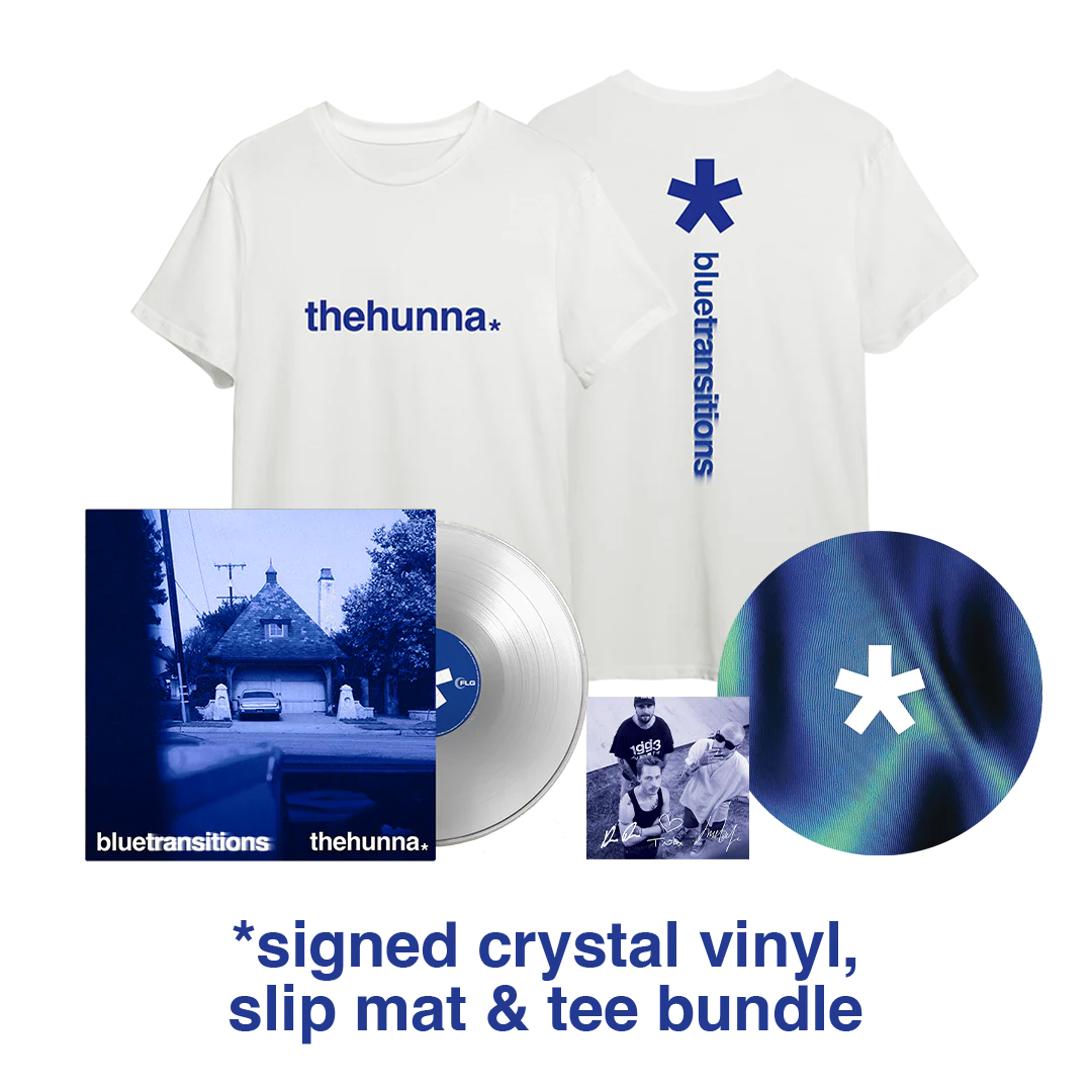 The Hunna - blue transitions - Signed Crystal Vinyl, Slip Mat & Tee Bundle